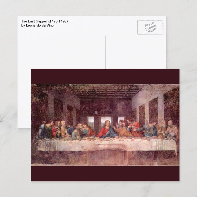 Leonardo da Vinci's The Last Supper Postcard (Front/Back)
