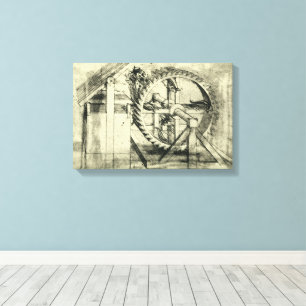 Leonardo da Vinci's Treadmill Powered Crossbow Canvas Print