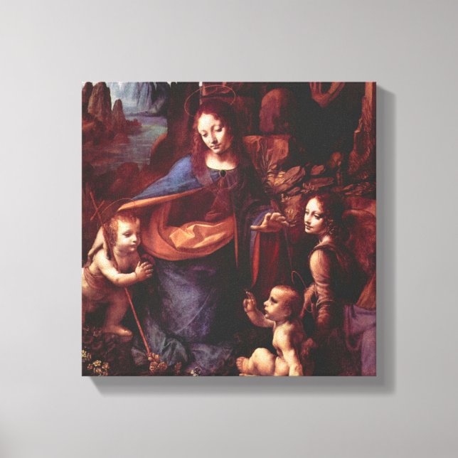 Leonardo da Vinci's Virgin (Madonna) of the Rocks Canvas Print (Front)