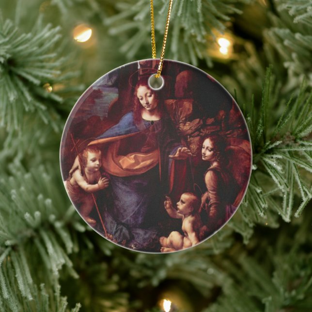 Leonardo da Vinci's Virgin (Madonna) of the Rocks Ceramic Tree Decoration (Tree)