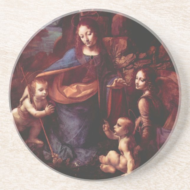 Leonardo da Vinci's Virgin (Madonna) of the Rocks Coaster (Front)