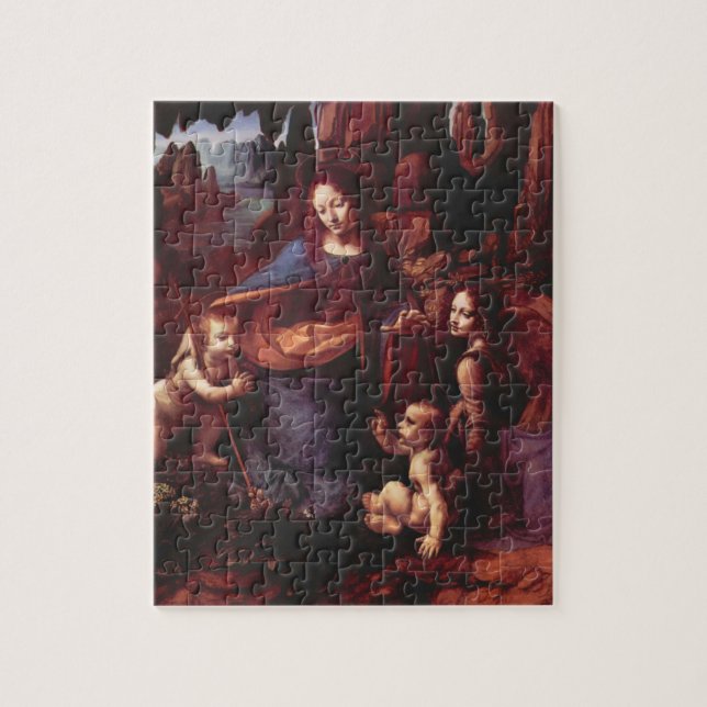 Leonardo da Vinci's Virgin (Madonna) of the Rocks Jigsaw Puzzle (Vertical)
