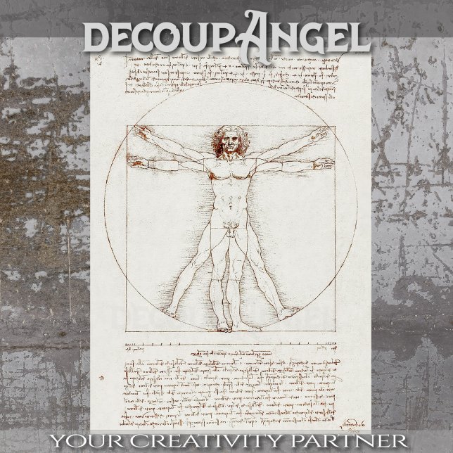 Leonardo da Vinci's Vitruvian Man Decoupage Tissue Paper (Creator Uploaded)