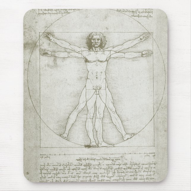 Leonardo da Vinci's Vitruvian Man Mouse Pad (Front)