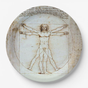 Leonardo da Vinci's Vitruvian Man Paper Plate