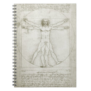 Leonardo da Vinci's Vitruvian Man Spiral Notebook