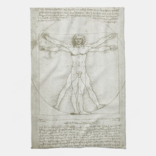 Leonardo da Vinci's Vitruvian Man Tea Towel