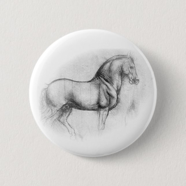 Leonardo DaVinci Horse button (Front)