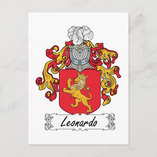 Leonardo Family Crest Postcard (Front)
