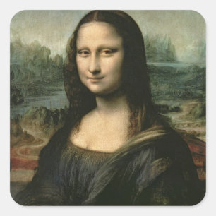 Leonardo Vinci Mona Lisa, c.1503-6 Square Sticker