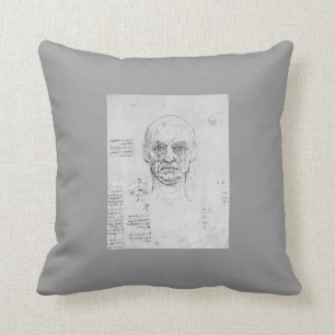 Leonardo Vinci:Study on proportions of head,eyes Cushion