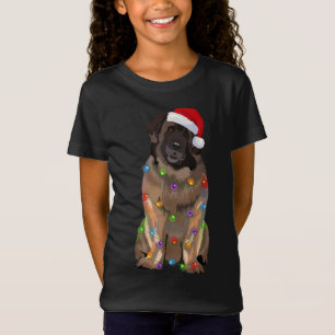 Leonberger Christmas Lights Xmas Dog Lover Santa H T-Shirt