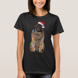 Leonberger Christmas Lights Xmas Dog Lover Santa H T-Shirt