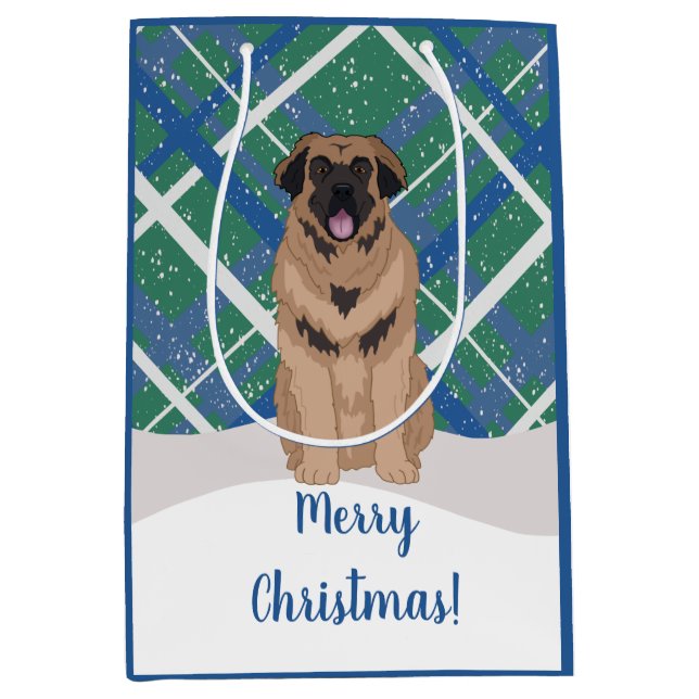Leonberger Christmas Medium Gift Bag (Front)