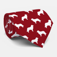 Leonberger Dog Breed Silhouettes Pattern Red
