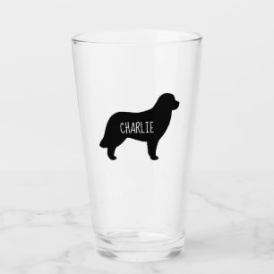 Leonberger Dog Silhouette with Custom Pet Lover's Glass