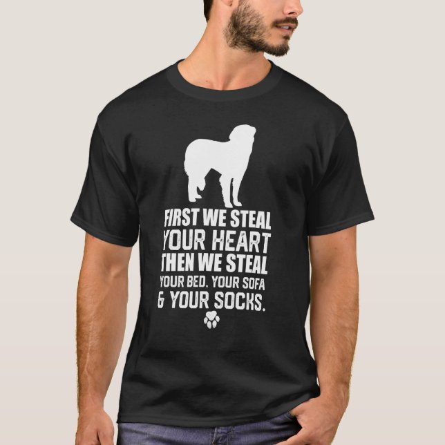 Leonberger dog Steal Your Heart Steal Your Bed sof T-Shirt (Front)