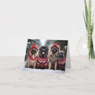 Leonberger Dogs Christmas Card