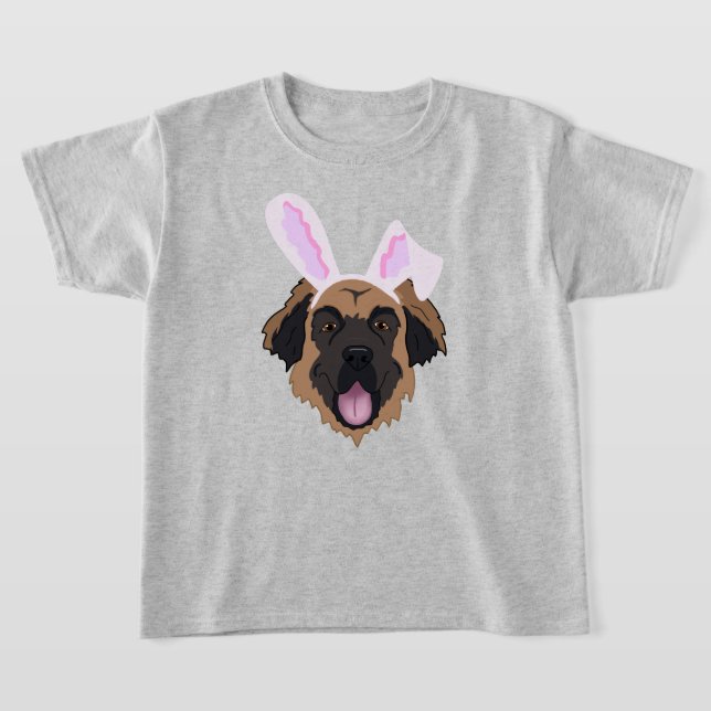 Leonberger Easter Bunny  T-Shirt (Laydown)