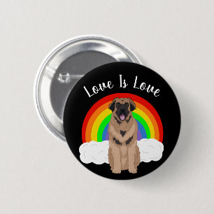 Leonberger Gay Pride Rainbow 6 Cm Round Badge