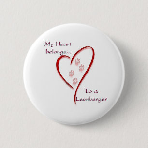 Leonberger Heart Belongs 6 Cm Round Badge