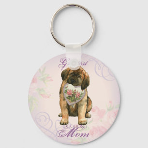 Leonberger Heart Mom Key Ring