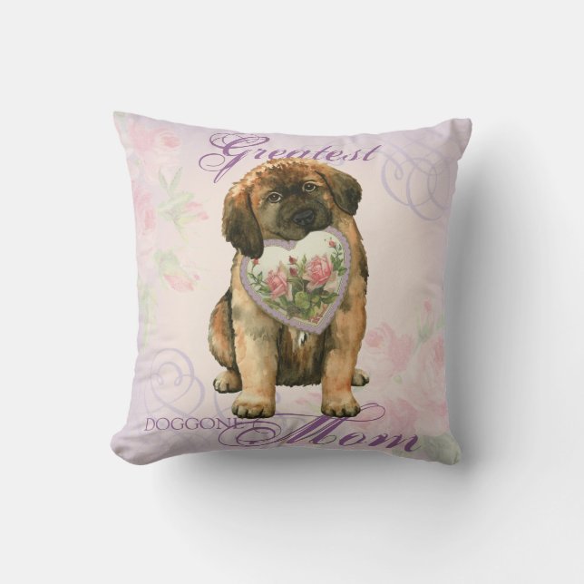 Leonberger Heart Mum Cushion (Front)