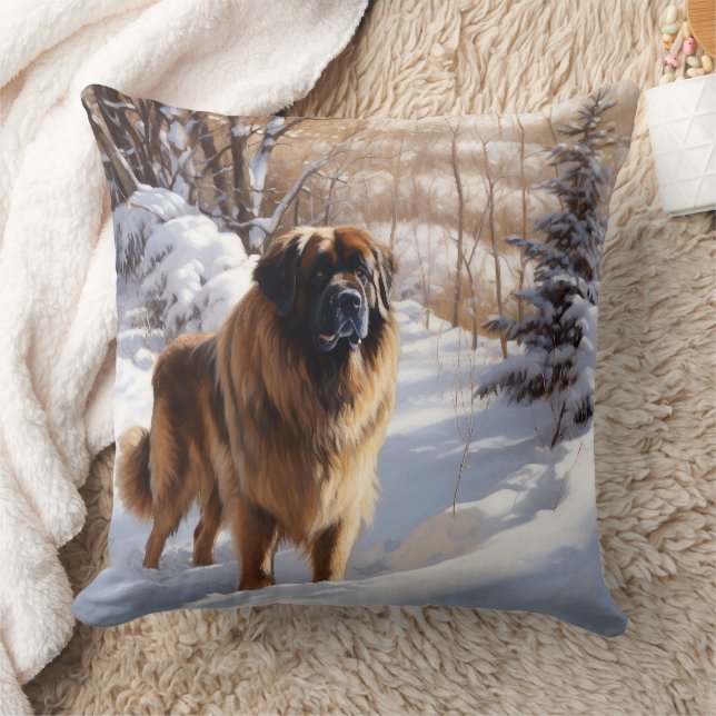 Leonberger Let It Snow Christmas Cushion (Blanket)