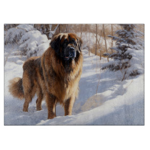 Leonberger Let It Snow Christmas Cutting Board