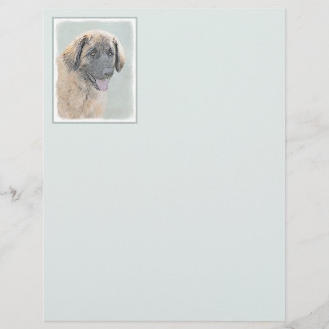 Leonberger Painting - Cute Original Dog Art (Front)