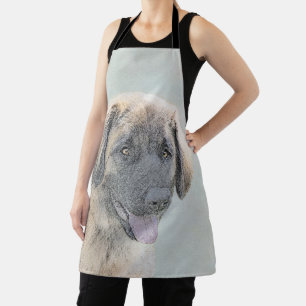Leonberger Painting - Cute Original Dog Art Apron