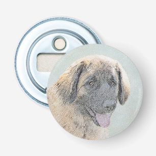 Leonberger Painting - Cute Original Dog Art Bottle Opener