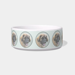Leonberger Painting - Cute Original Dog Art Bowl
