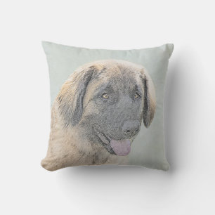 Leonberger Painting - Cute Original Dog Art Cushion