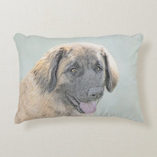 Leonberger Painting - Cute Original Dog Art Decorative Cushion