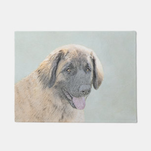 Leonberger Painting - Cute Original Dog Art Doormat