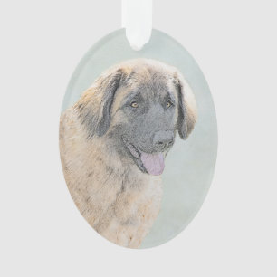 Leonberger Painting - Cute Original Dog Art Ornament