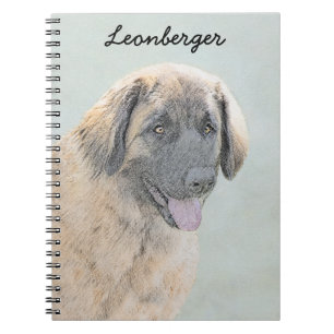 Leonberger Painting - Cute Original Dog Art Spiral Notebook