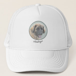 Leonberger Painting - Cute Original Dog Art Trucker Hat