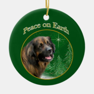 Leonberger Peace Ceramic Tree Decoration