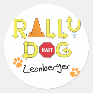 Leonberger Rally Dog Classic Round Sticker