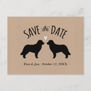 Leonberger Silhouettes Wedding Save the Date Announcement Postcard