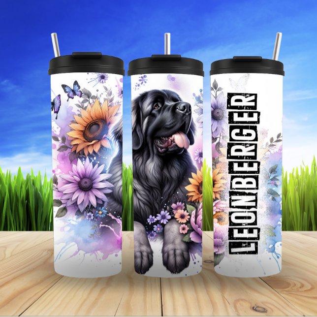 Leonberger's Floral Majesty Thermal Tumbler (Creator Uploaded)