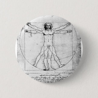 Leondardo Da Vinci Proportion Man 6 Cm Round Badge