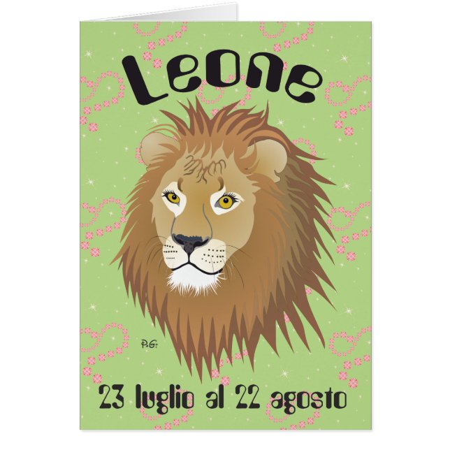 Leone 23 luglio al 22 agosto Biglietti d'auguri (Front)
