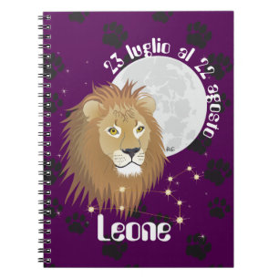Leone 23 luglio al 22 agosto Taccuino Notebook