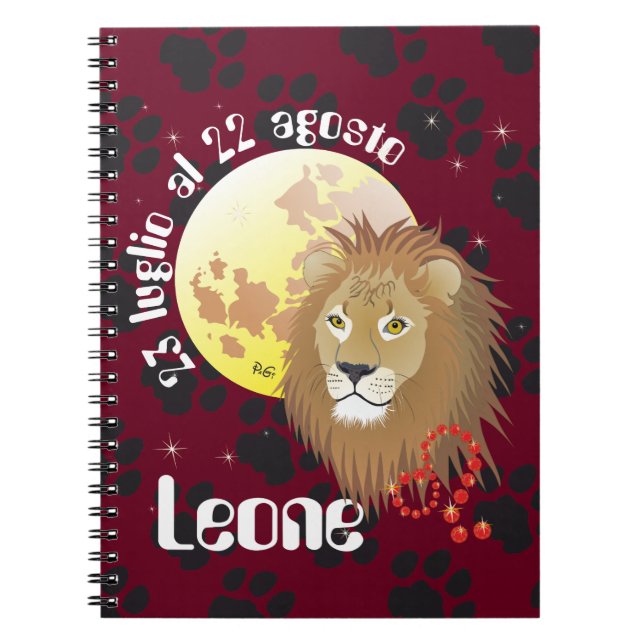 Leone 23 luglio al 22 agosto Taccuino Notebook (Front)