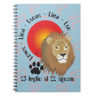 Leone 23 luglio al 22 agosto Taccuino Spiral Notebook