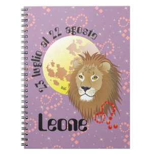 Leone 23 luglio al 22 agosto Taccuino Spiral Notebook