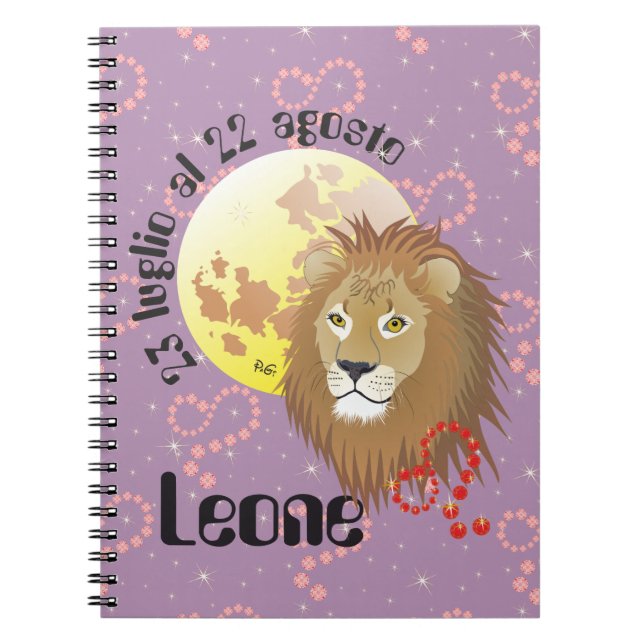 Leone 23 luglio al 22 agosto Taccuino Spiral Notebook (Front)